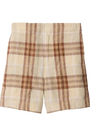 Burberry Short en lin à carreaux