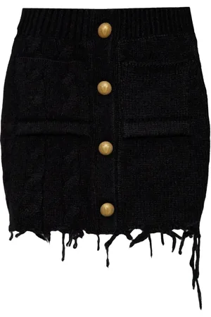 Vetements Minijupe en laine à bords francs