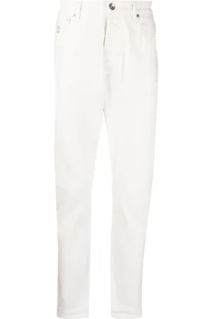 Brunello Cucinelli Jean droit à détail de logo