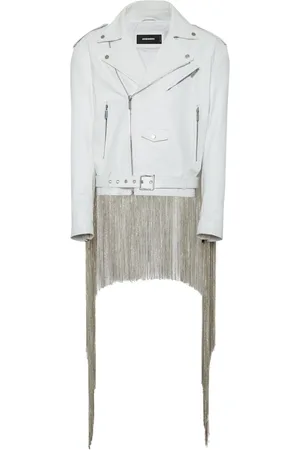 Dsquared2 Veste en cuir à détail de franges