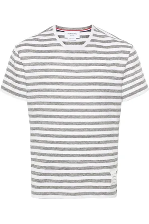Thom Browne T-shirt en lin à rayures