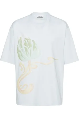 Lanvin T-shirt en coton à fleurs brodées