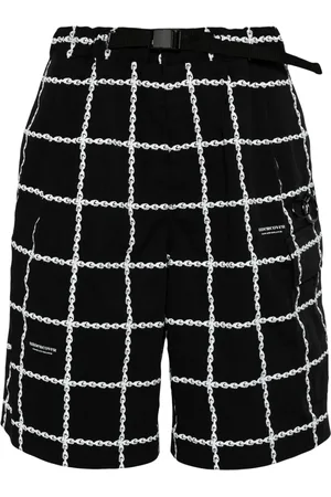UNDERCOVER Short ceinturé à logo imprimé