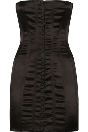 Dolce & Gabbana Robe-bustier en soie à coupe courte