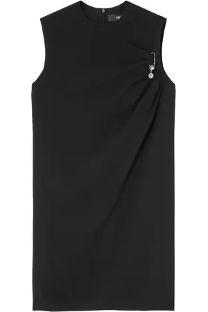 VERSACE Robe-chemise satinée Safety Pin à coupe mi-longue