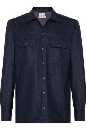 Brunello Cucinelli Surchemise en flanelle à manches longues