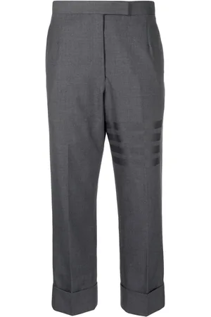 Thom Browne Pantalon court en laine à détails 4 bandes signature