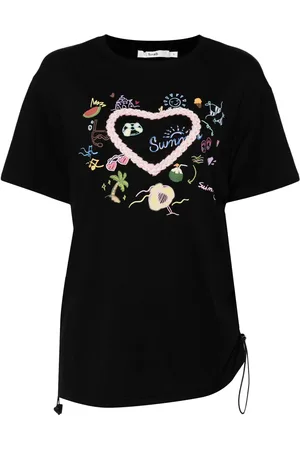 B+AB T-shirt en coton à imprimé graphique