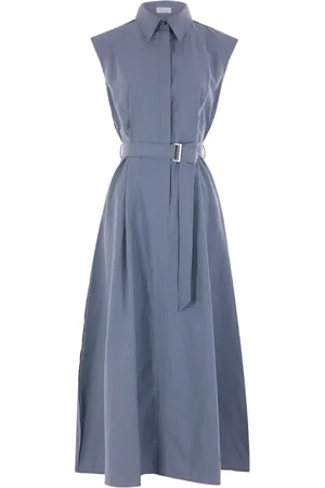 Brunello Cucinelli Robe mi-longue à taille ceinturée
