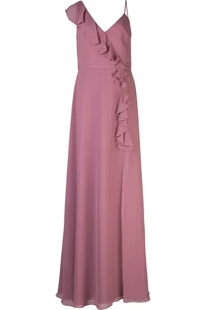 Marchesa Notte Robe longue à bords volantés