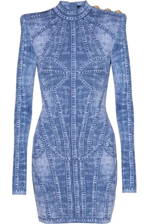 Balmain Robe courte en maille jacquard