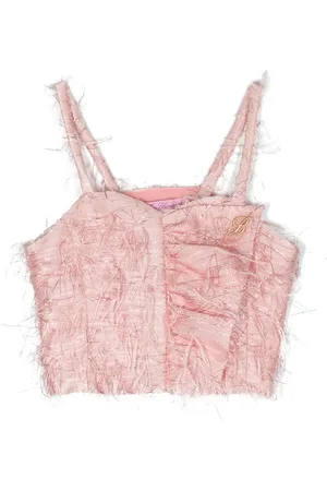 MISS BLUMARINE Haut crop à plaque logo