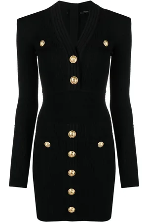 Balmain Robe courte à boutons décoratifs