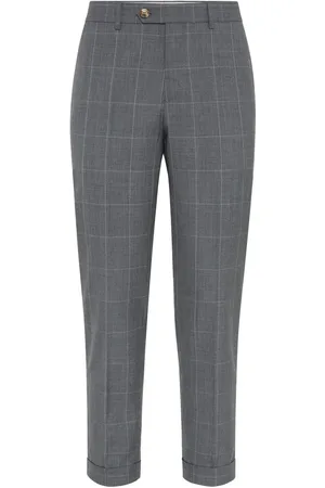 Brunello Cucinelli Pantalon court à carreaux