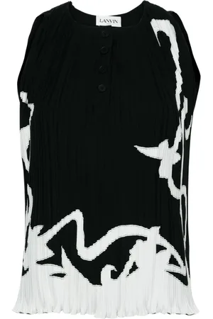 Lanvin Blouse plissée à imprimé abstrait