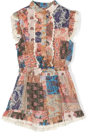 ZIMMERMANN Robe-chemise sans manches à design patchwork
