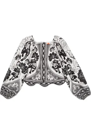 Farm Rio Blouse Flower Leopard