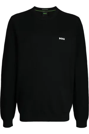 HUGO BOSS Pull nervuré à logo imprimé