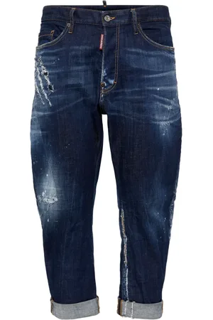 Dsquared2 Jean cigarette à effet usé