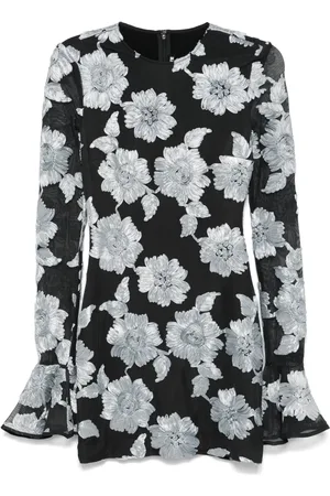 ROTATE Robe courte en résille à fleurs