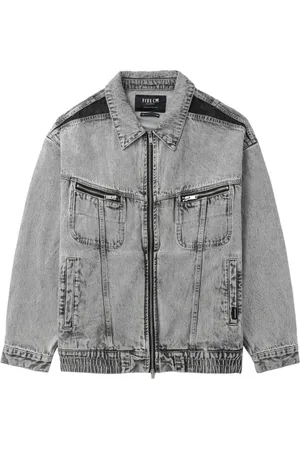 FIVE CM Veste en jean à fermeture zippée