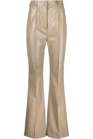 Nanushka Pantalon droit Leena à taille haute