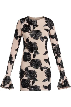 ROTATE Robe courte à fleurs en résille
