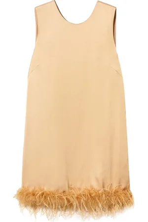 Twin-Set Robe courte à détails de plumes en satin