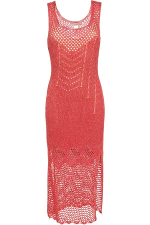 Twin-Set Robe en maille ajourée à coupe longue