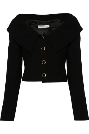 Alessandra Rich Blazer en laine à épaules dénudées