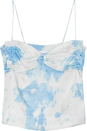 Ganni Haut en satin à imprimé tie-dye