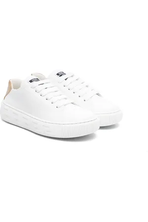 VERSACE Baskets en cuir à détail Greca