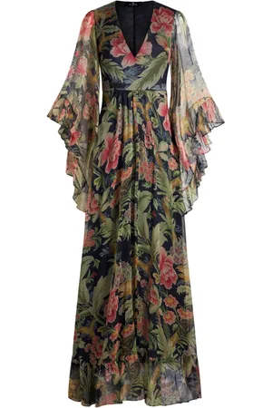 Etro Robe longue en soie à fleurs