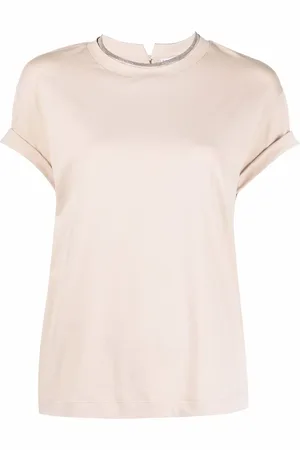 Brunello Cucinelli T-shirt à bords contrastants