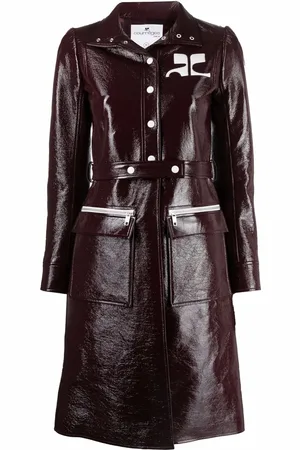 Courrèges Trench en vinyle à logo appliqué