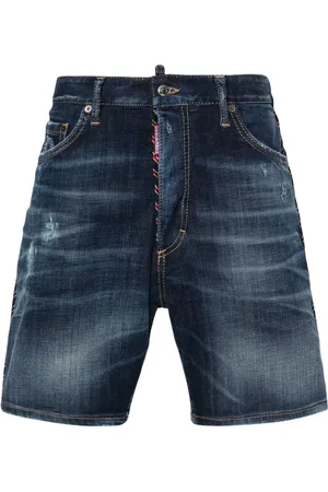 Dsquared2 Short Dark Easy Ripped Wash Marine
