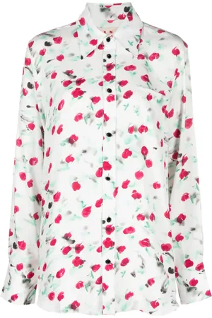 Marni Chemise fleurie à boutons logo