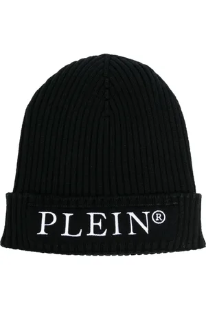Philipp Plein Bonnet en maille nervurée à logo brodé