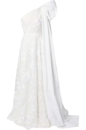 Erdem Robe longue brodée Hanne à une épaule