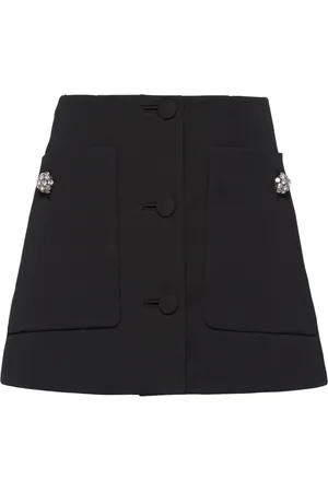 Prada Jupe en laine à ornements en cristal