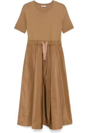HERNO Robe mi-longue à taille à lien de resserrage