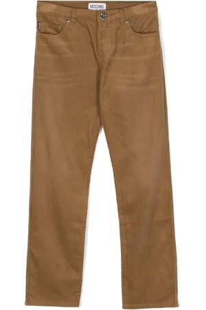 Moschino Pantalon en velours côtelé à logo brodé