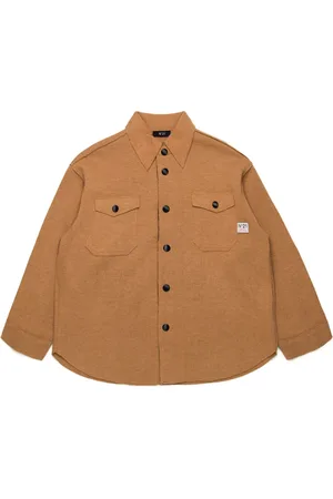 Nº21 Chemise en laine mélangée à patchs logo