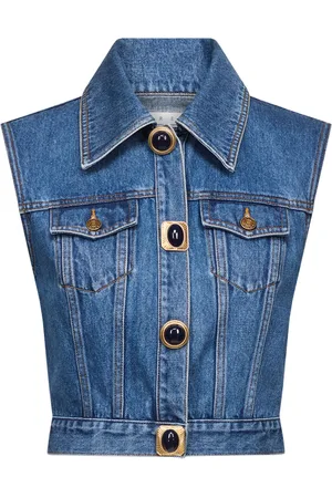 AREA Gilet en jean à ornements