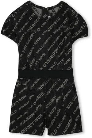 Karl Lagerfeld Combishort en jean à logo en jacquard