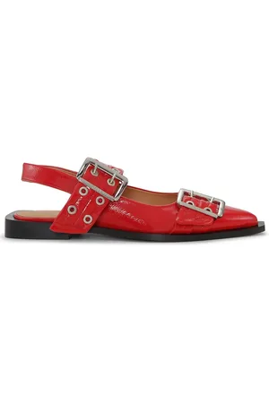 Ganni Ballerines en cuir à détails d