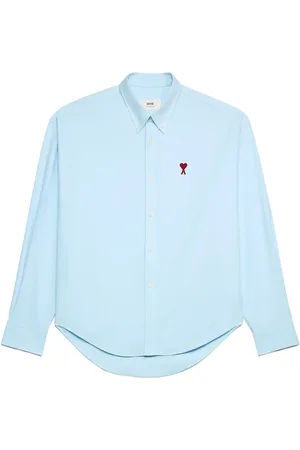 Ami Chemise en popeline à logo brodé