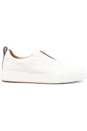 santoni Baskets en cuir à logo imprimé