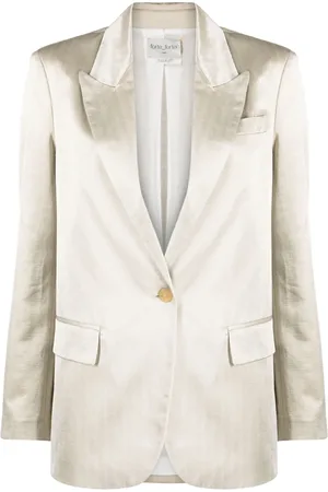 FORTE FORTE Blazer en satin à simple boutonnage