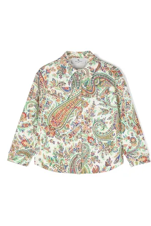 Etro Veste en jean à imprimé cachemire